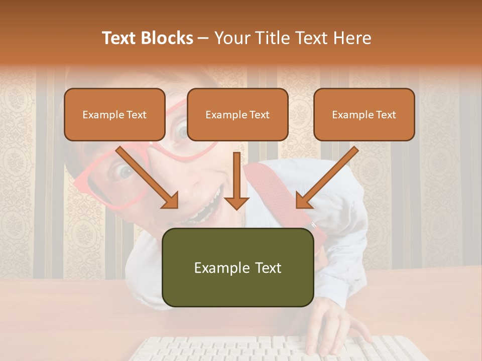 Keyboard Businessman Communication PowerPoint Template