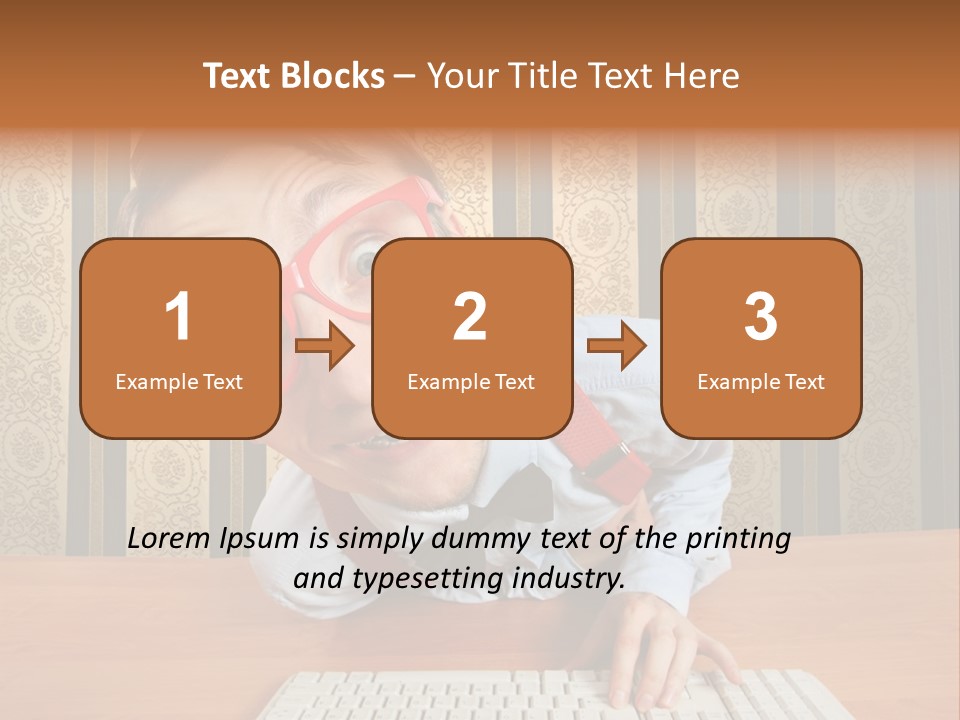 Keyboard Businessman Communication PowerPoint Template