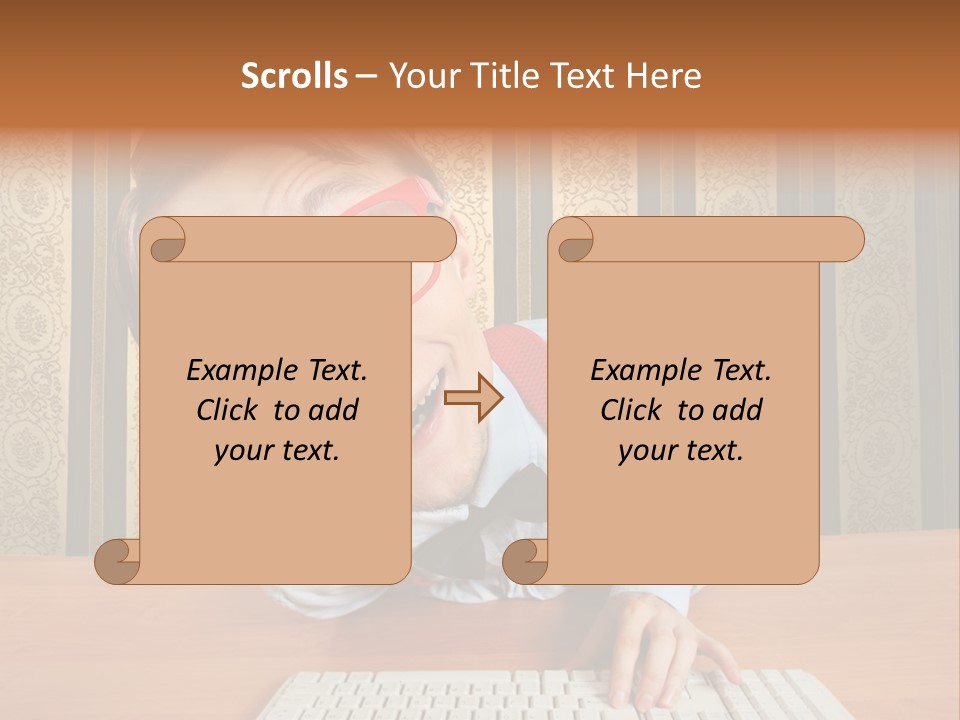 Keyboard Businessman Communication PowerPoint Template