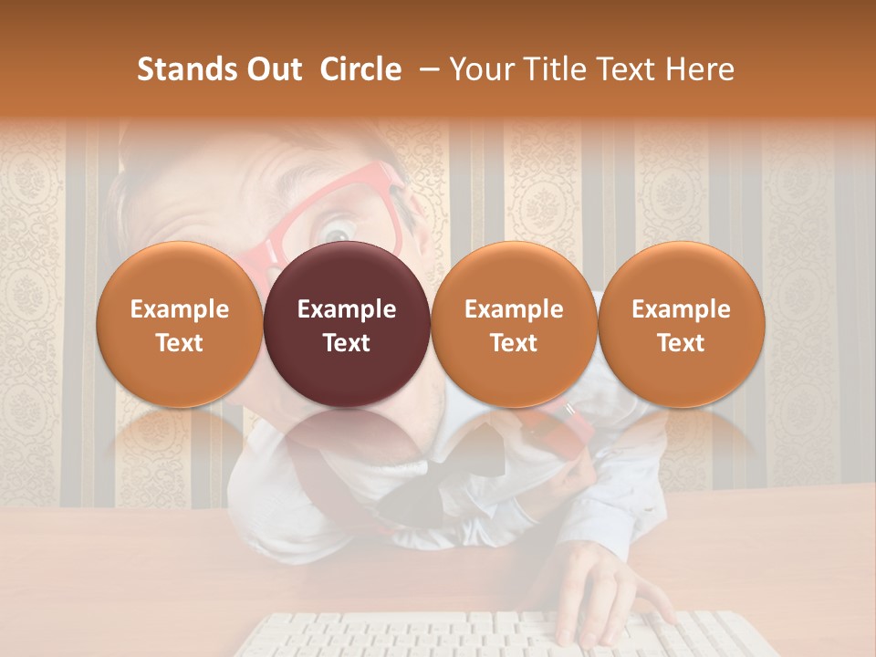 Keyboard Businessman Communication PowerPoint Template