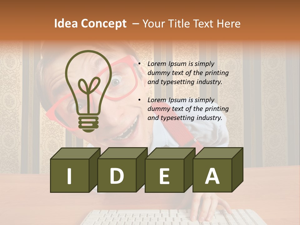 Keyboard Businessman Communication PowerPoint Template