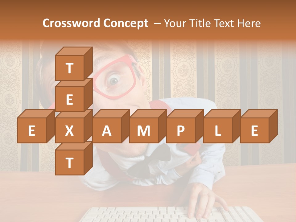 Keyboard Businessman Communication PowerPoint Template