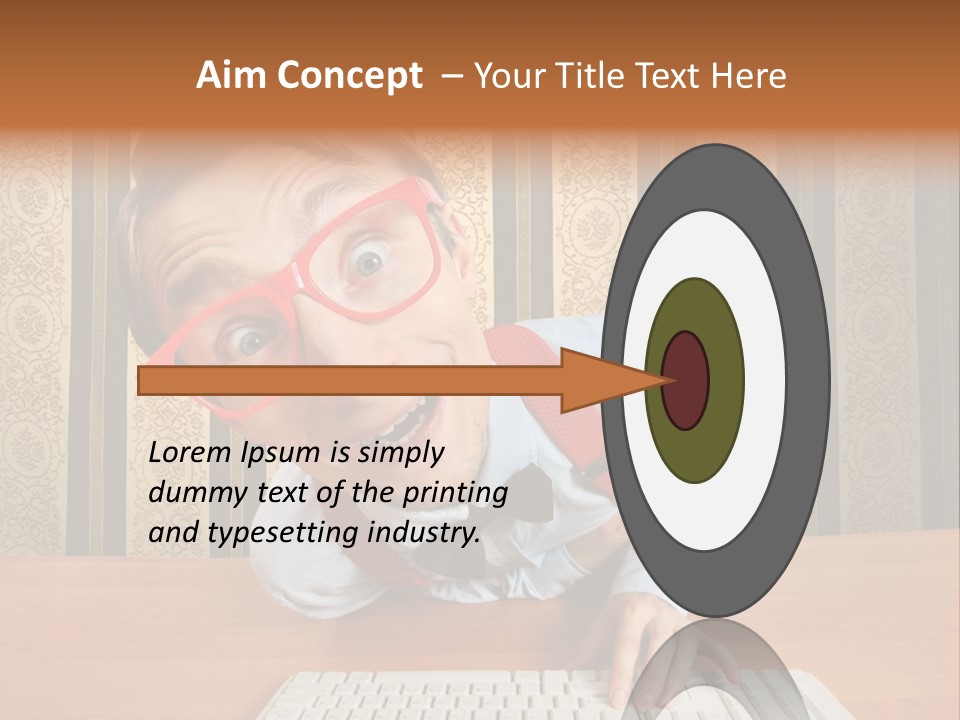 Keyboard Businessman Communication PowerPoint Template