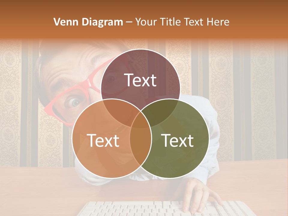 Keyboard Businessman Communication PowerPoint Template