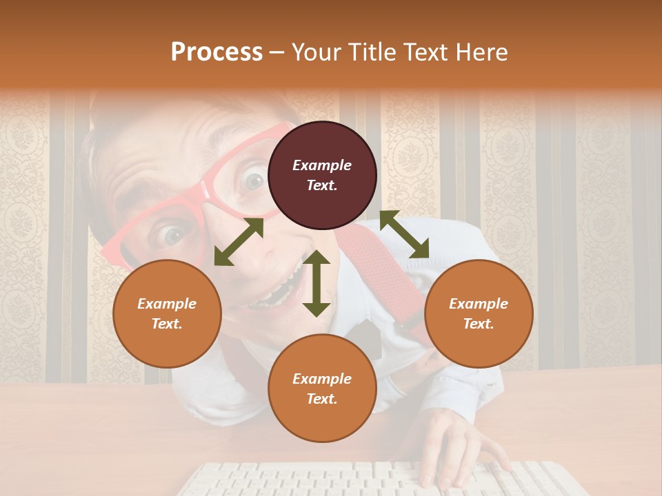 Keyboard Businessman Communication PowerPoint Template