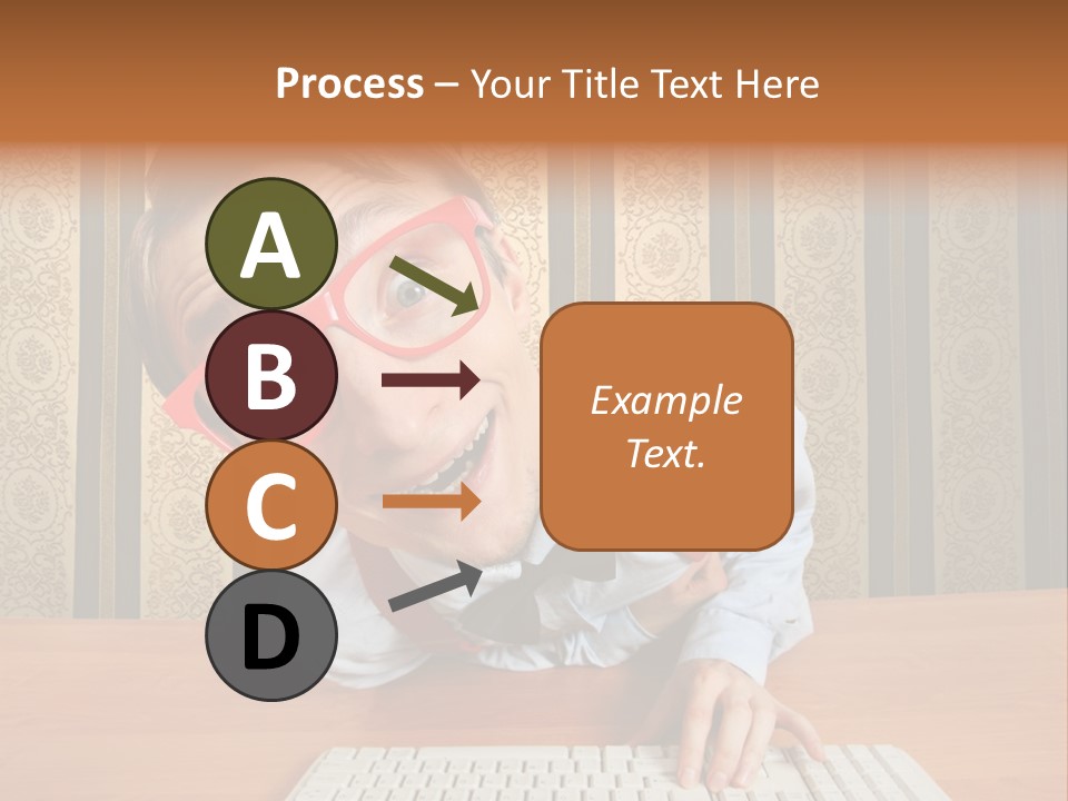 Keyboard Businessman Communication PowerPoint Template