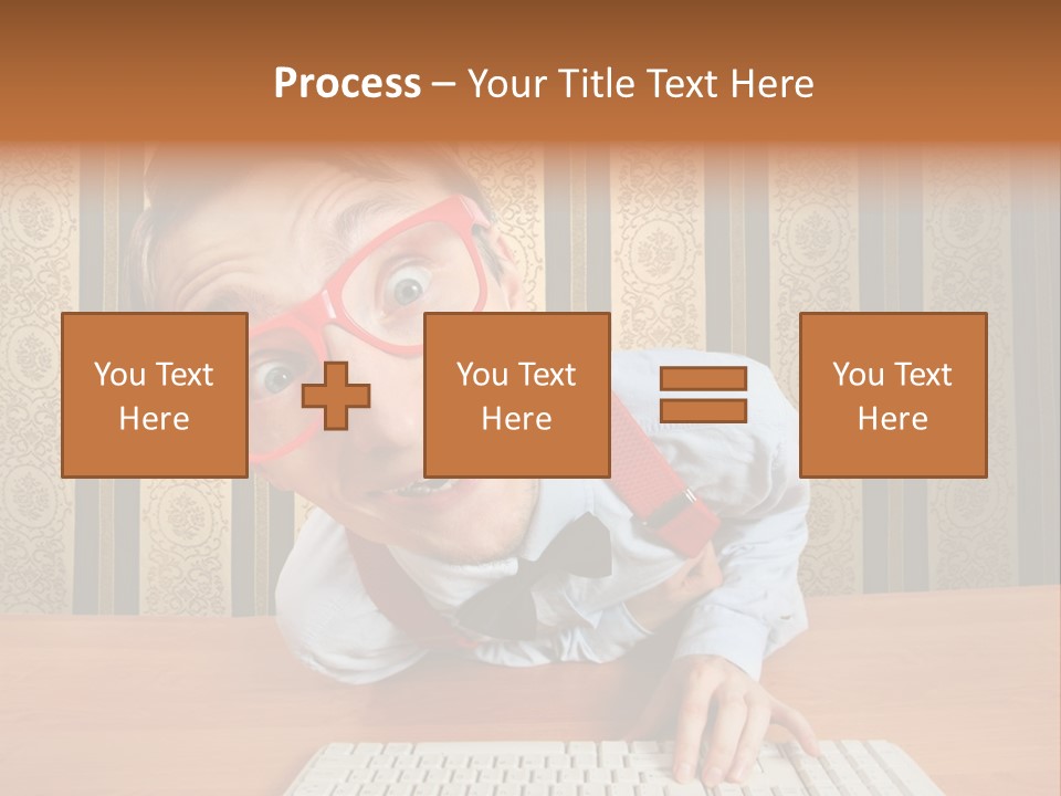 Keyboard Businessman Communication PowerPoint Template