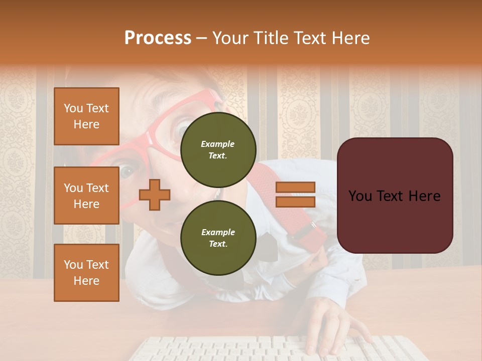Keyboard Businessman Communication PowerPoint Template