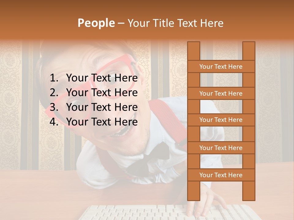 Keyboard Businessman Communication PowerPoint Template