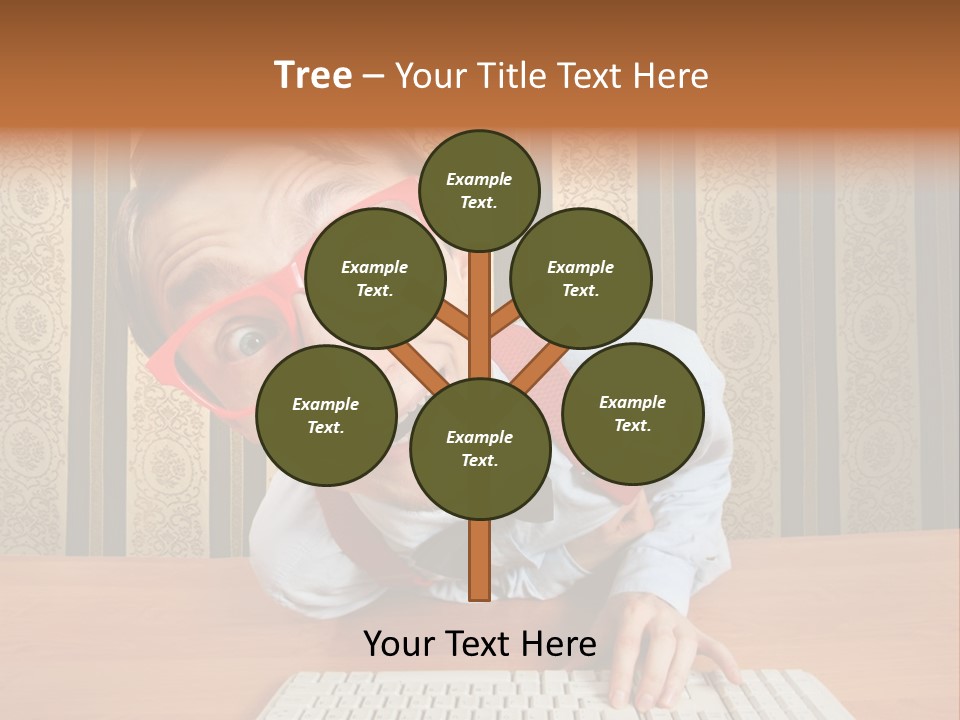 Keyboard Businessman Communication PowerPoint Template