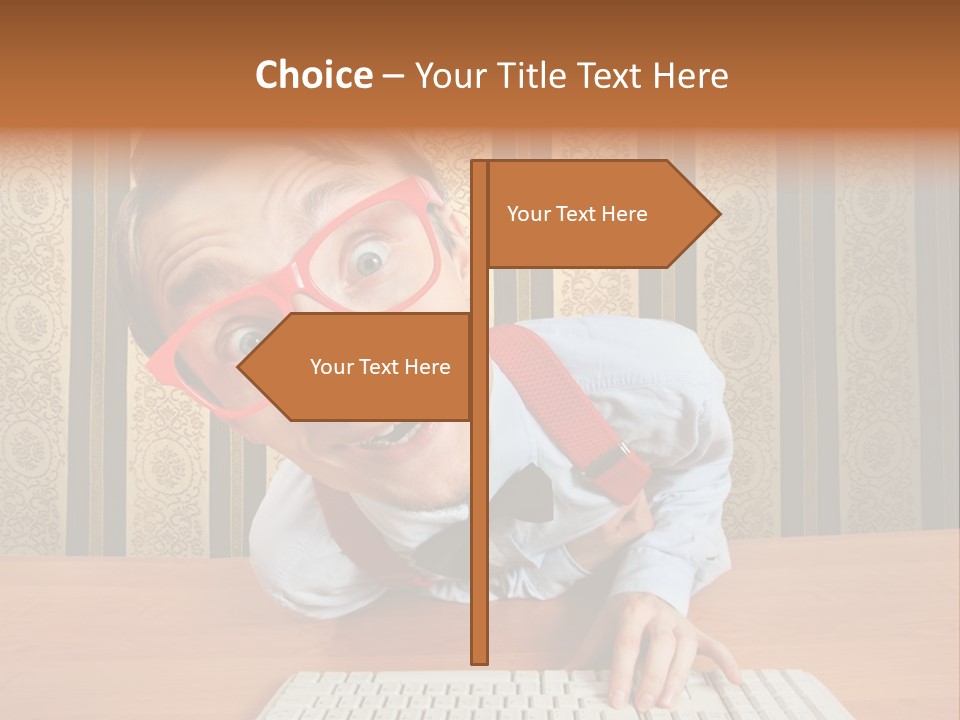 Keyboard Businessman Communication PowerPoint Template