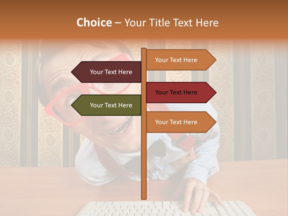 Keyboard Businessman Communication PowerPoint Template