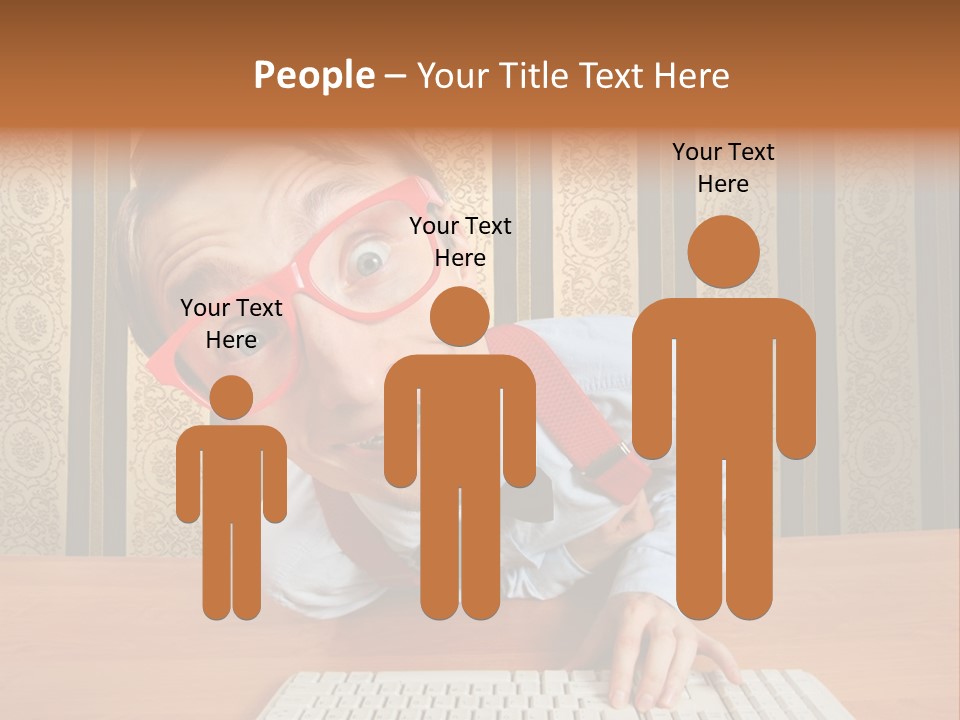 Keyboard Businessman Communication PowerPoint Template