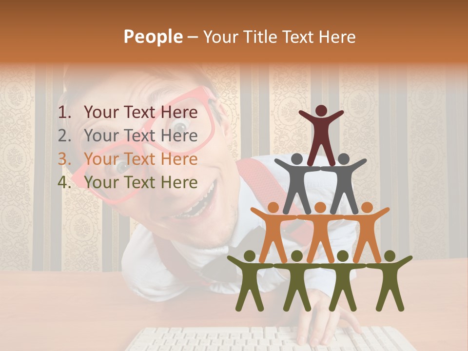 Keyboard Businessman Communication PowerPoint Template