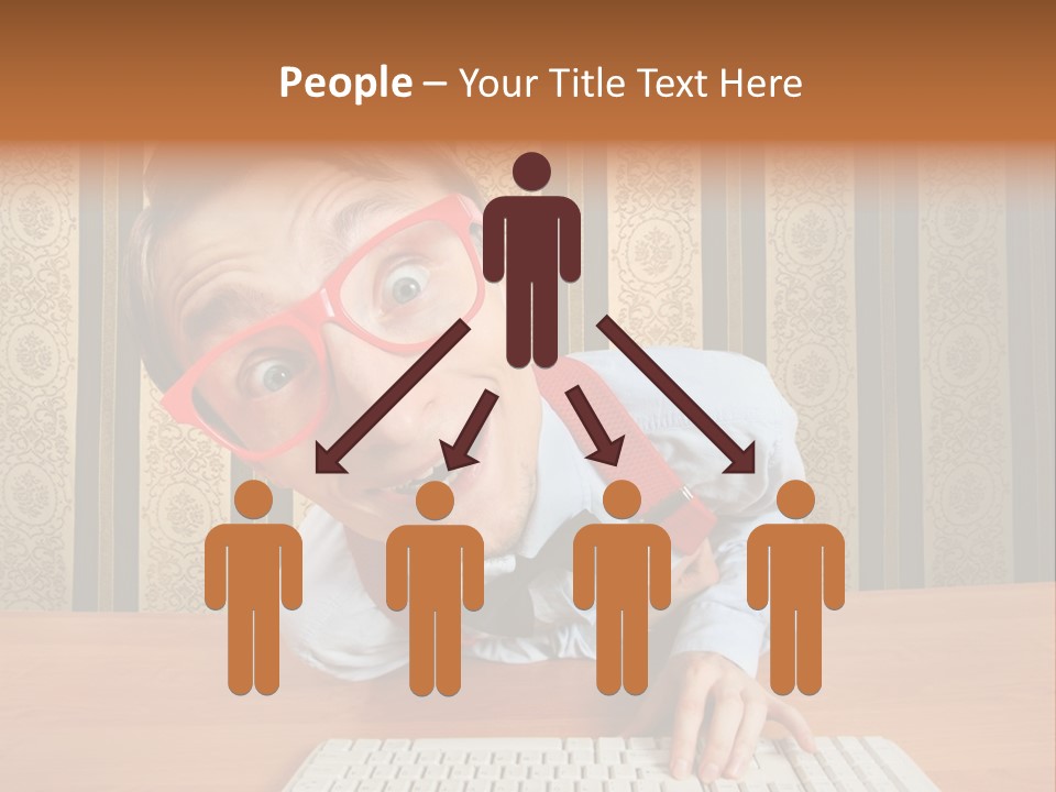 Keyboard Businessman Communication PowerPoint Template