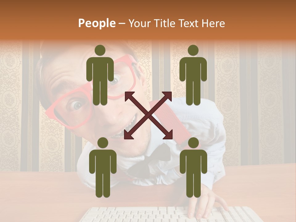 Keyboard Businessman Communication PowerPoint Template