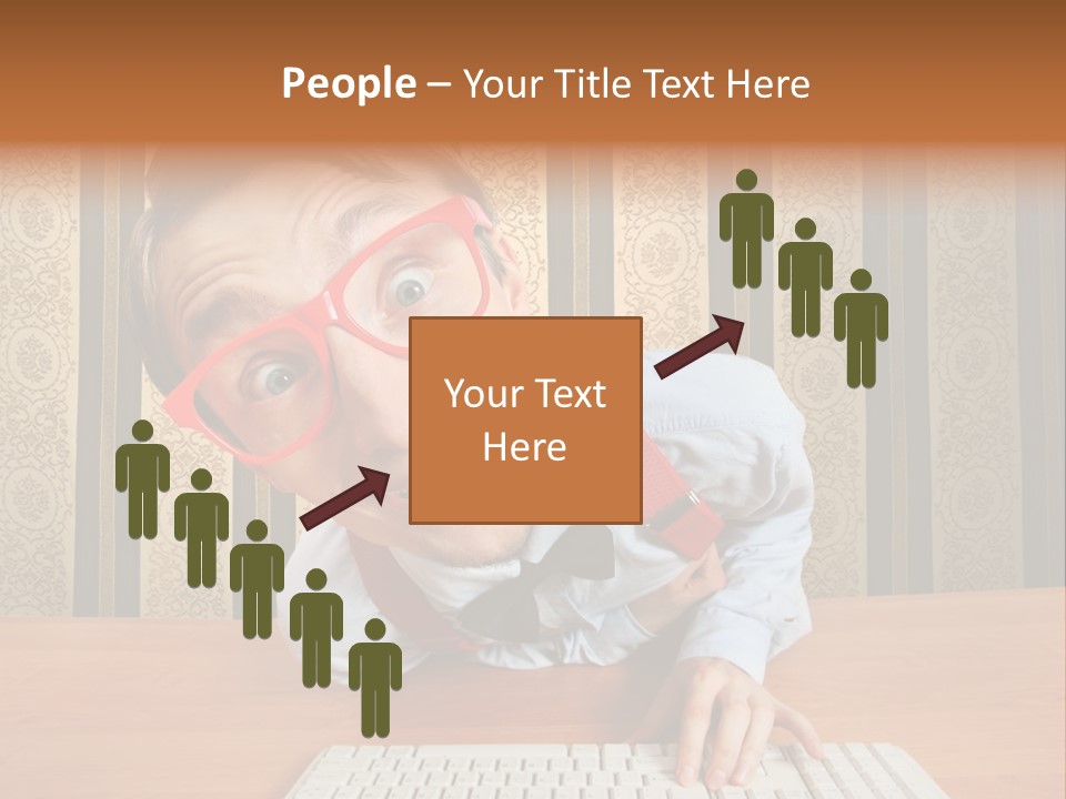 Keyboard Businessman Communication PowerPoint Template