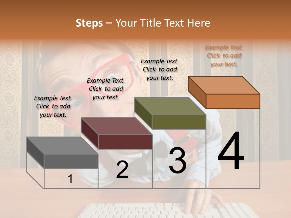 Keyboard Businessman Communication PowerPoint Template