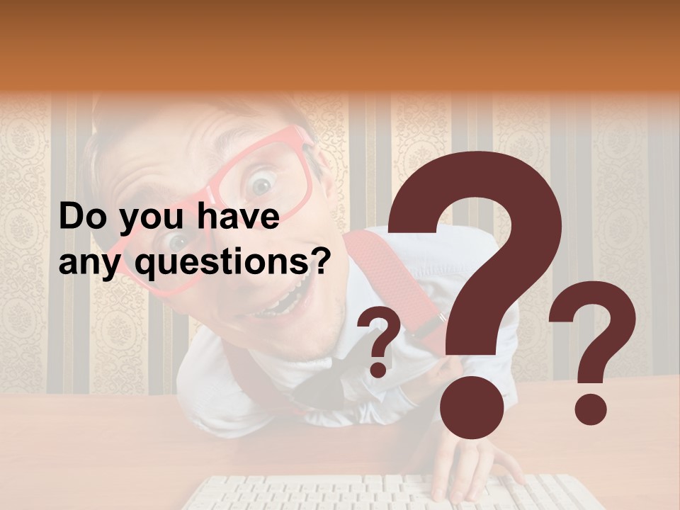 Keyboard Businessman Communication PowerPoint Template