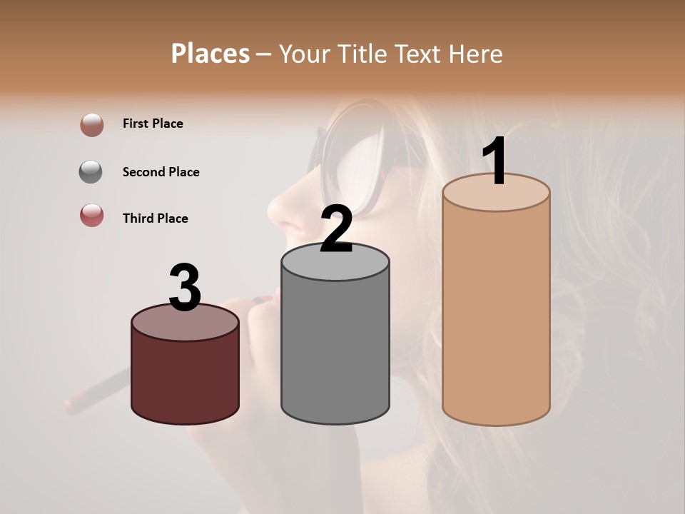 Female Pencil Glasses PowerPoint Template