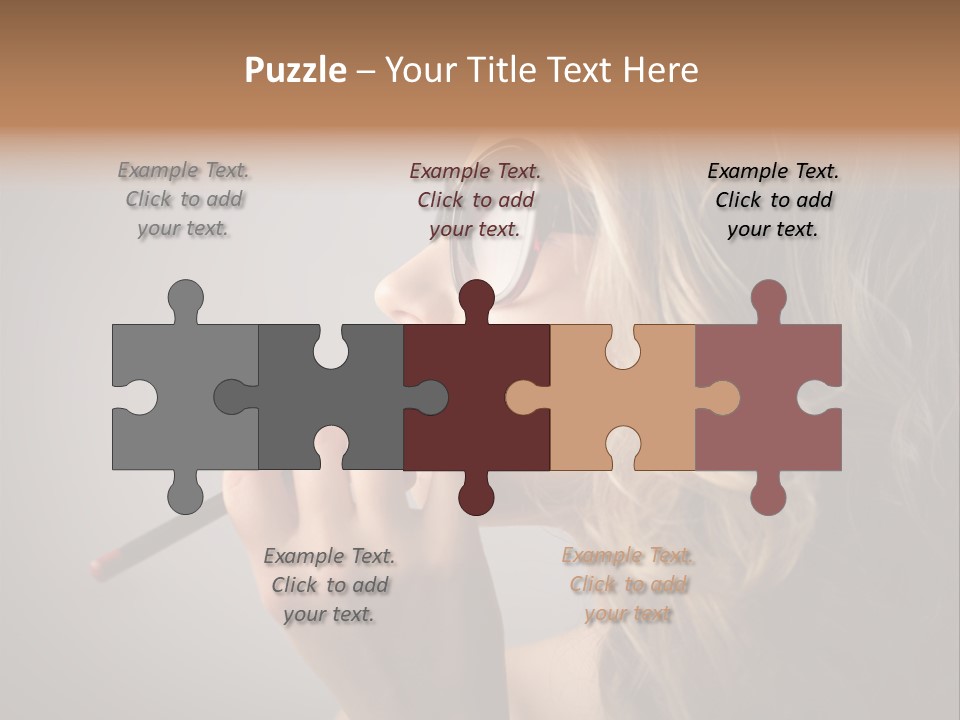 Female Pencil Glasses PowerPoint Template