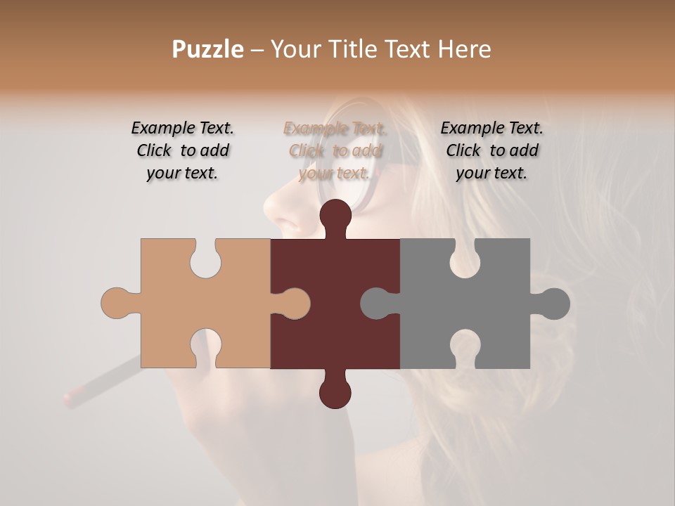 Female Pencil Glasses PowerPoint Template