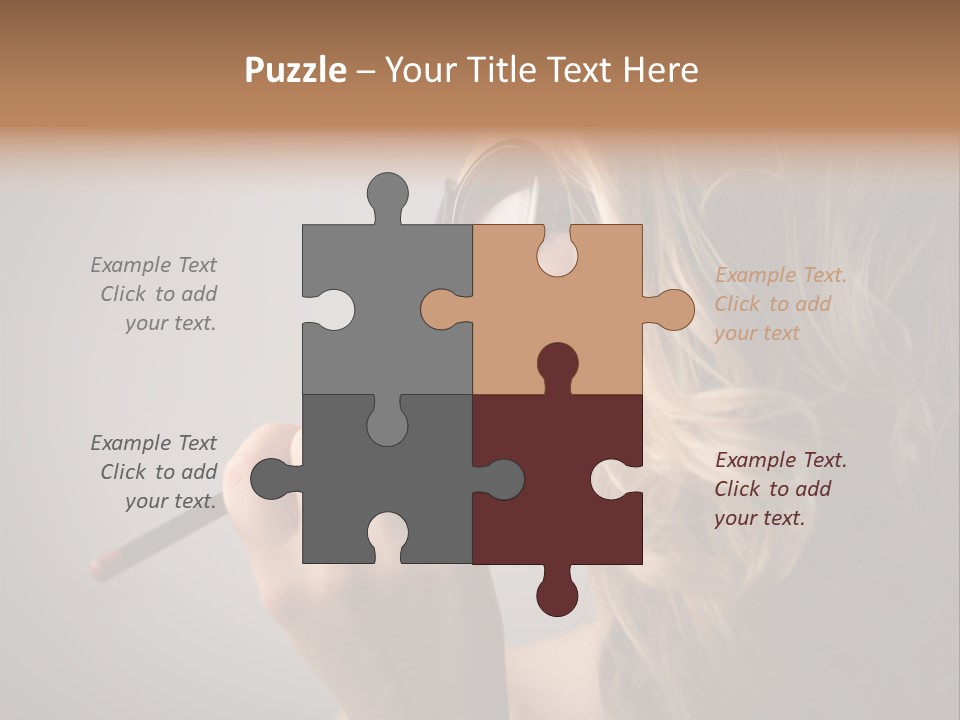 Female Pencil Glasses PowerPoint Template