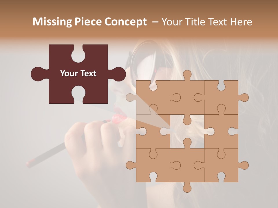 Female Pencil Glasses PowerPoint Template