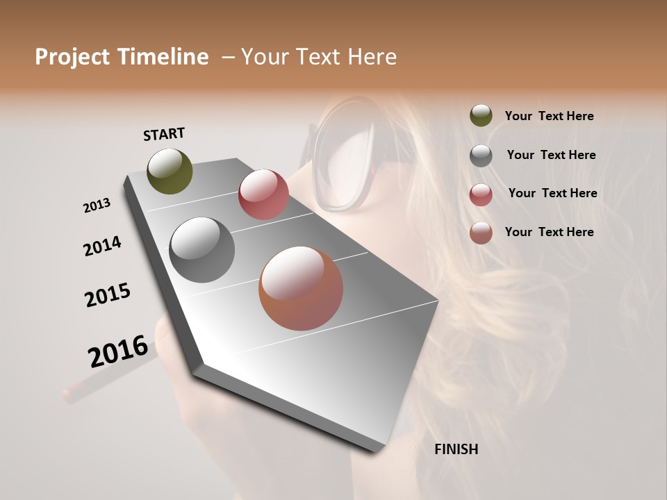 Female Pencil Glasses PowerPoint Template