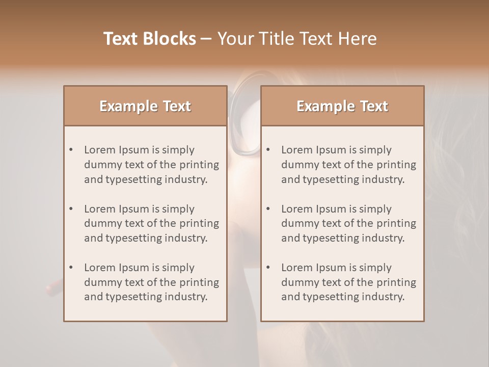 Female Pencil Glasses PowerPoint Template