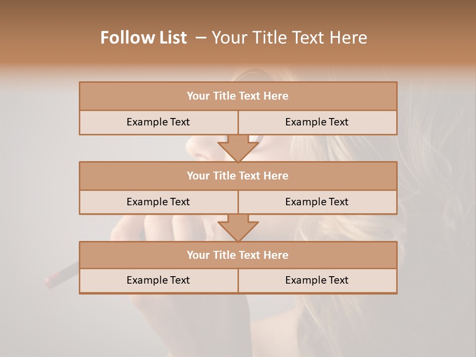 Female Pencil Glasses PowerPoint Template