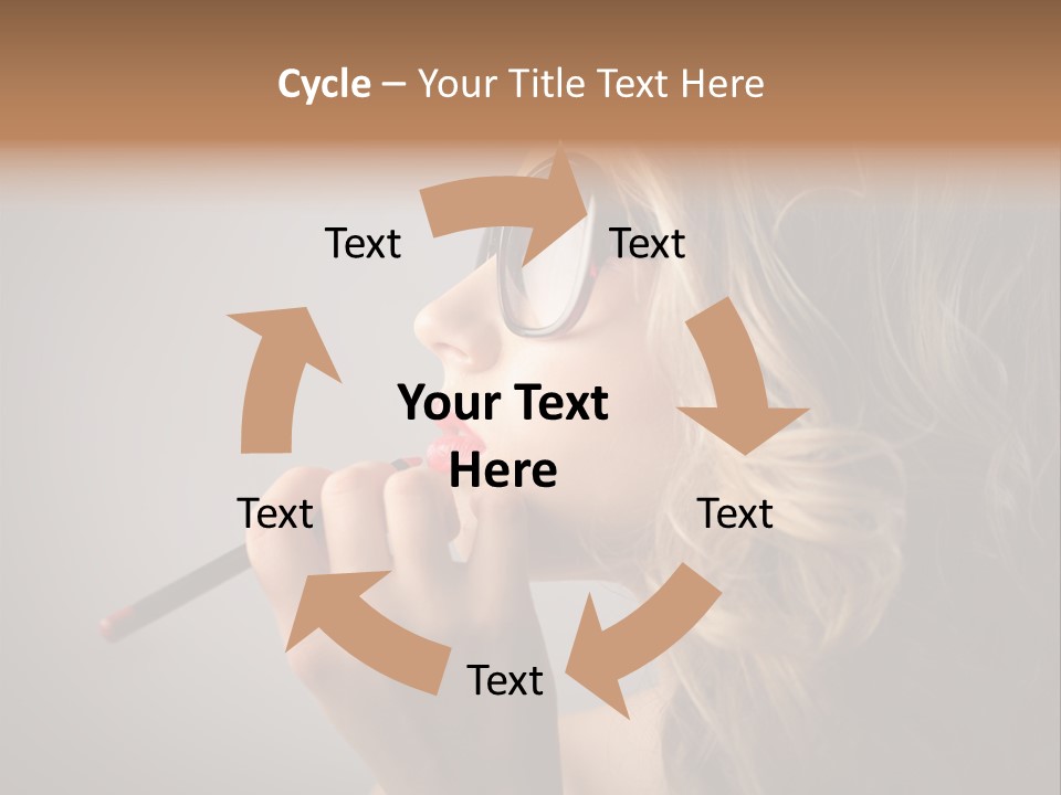 Female Pencil Glasses PowerPoint Template