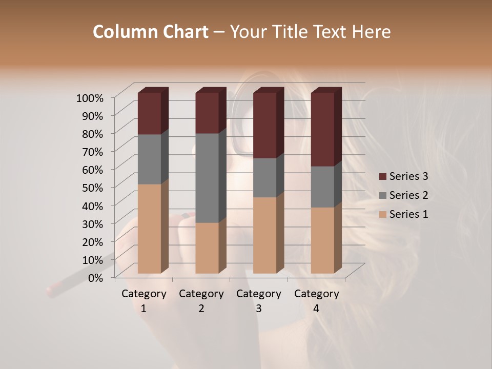 Female Pencil Glasses PowerPoint Template
