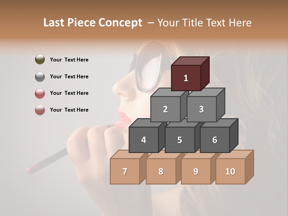 Female Pencil Glasses PowerPoint Template