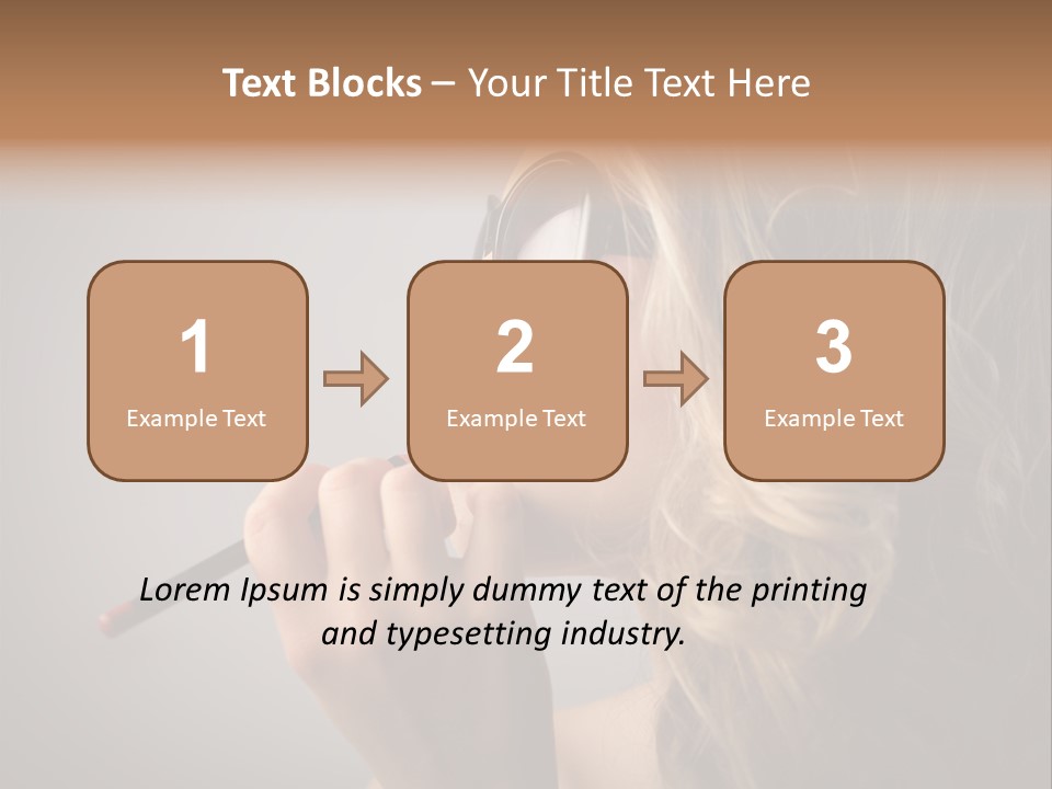 Female Pencil Glasses PowerPoint Template