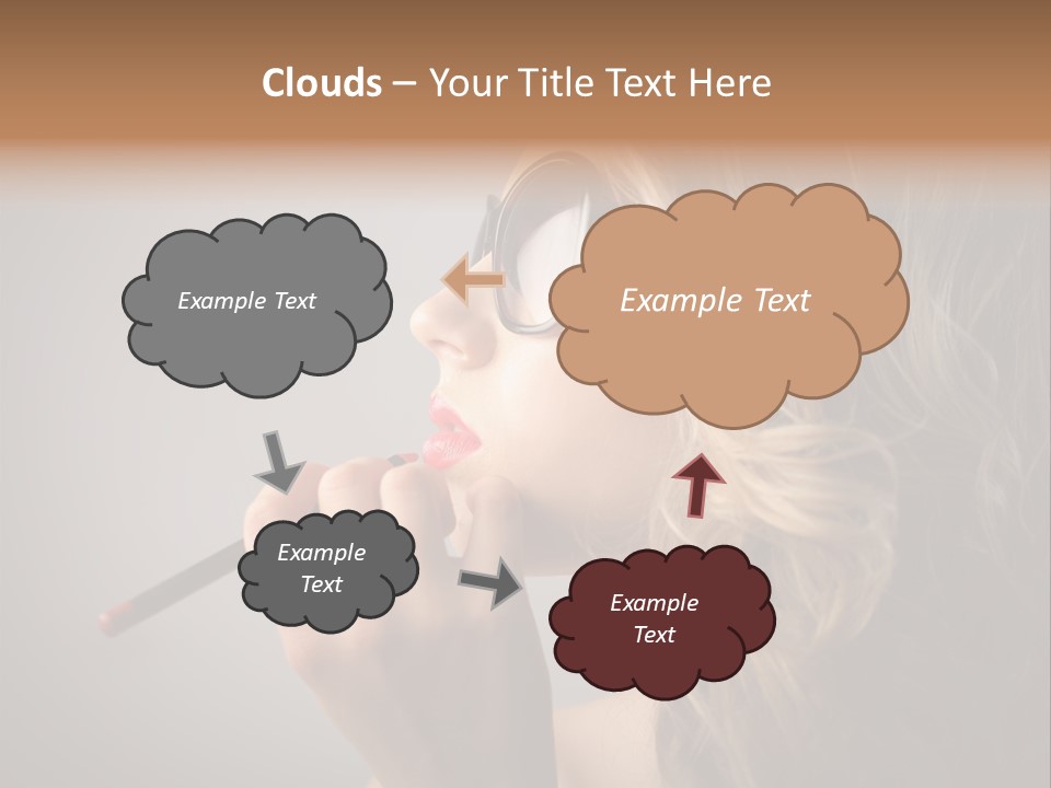Female Pencil Glasses PowerPoint Template