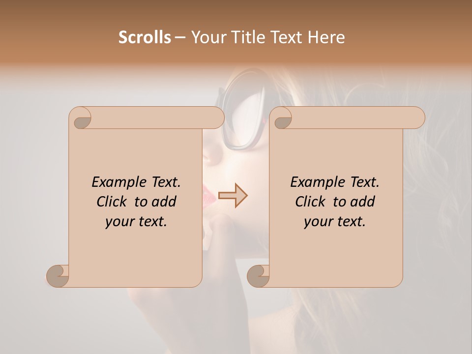 Female Pencil Glasses PowerPoint Template
