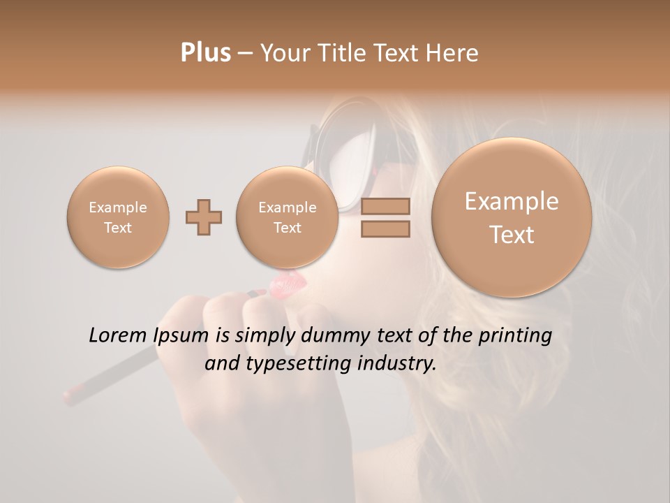 Female Pencil Glasses PowerPoint Template