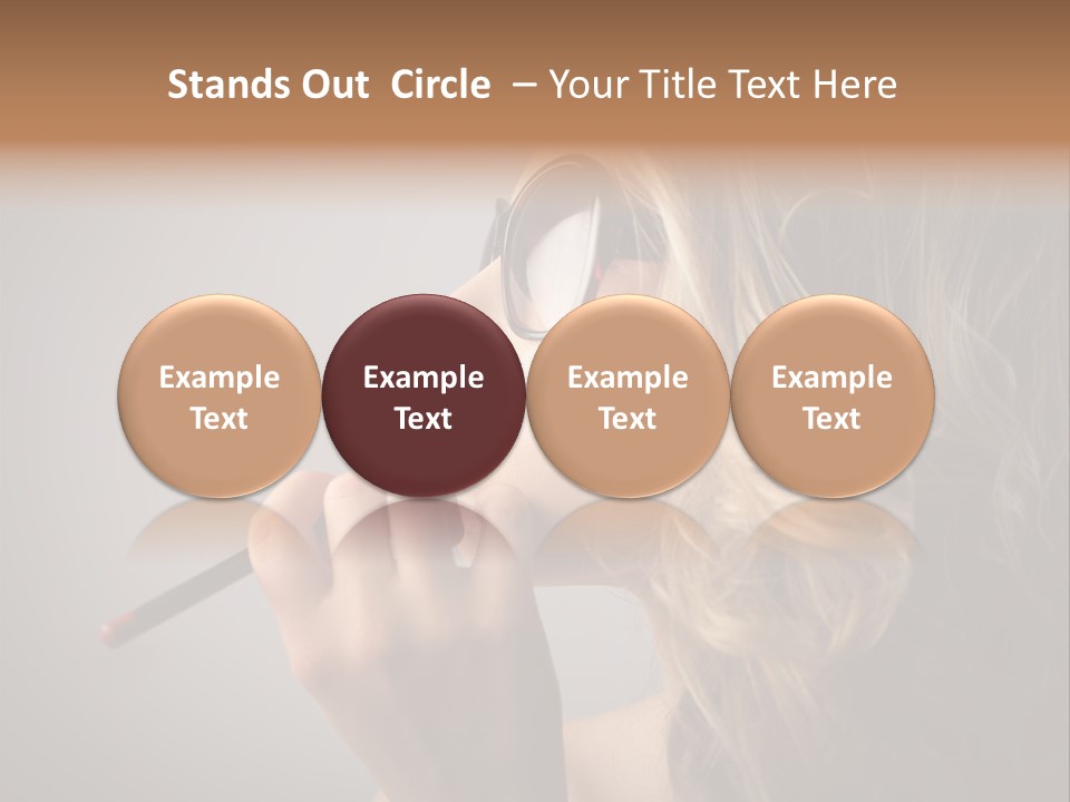 Female Pencil Glasses PowerPoint Template