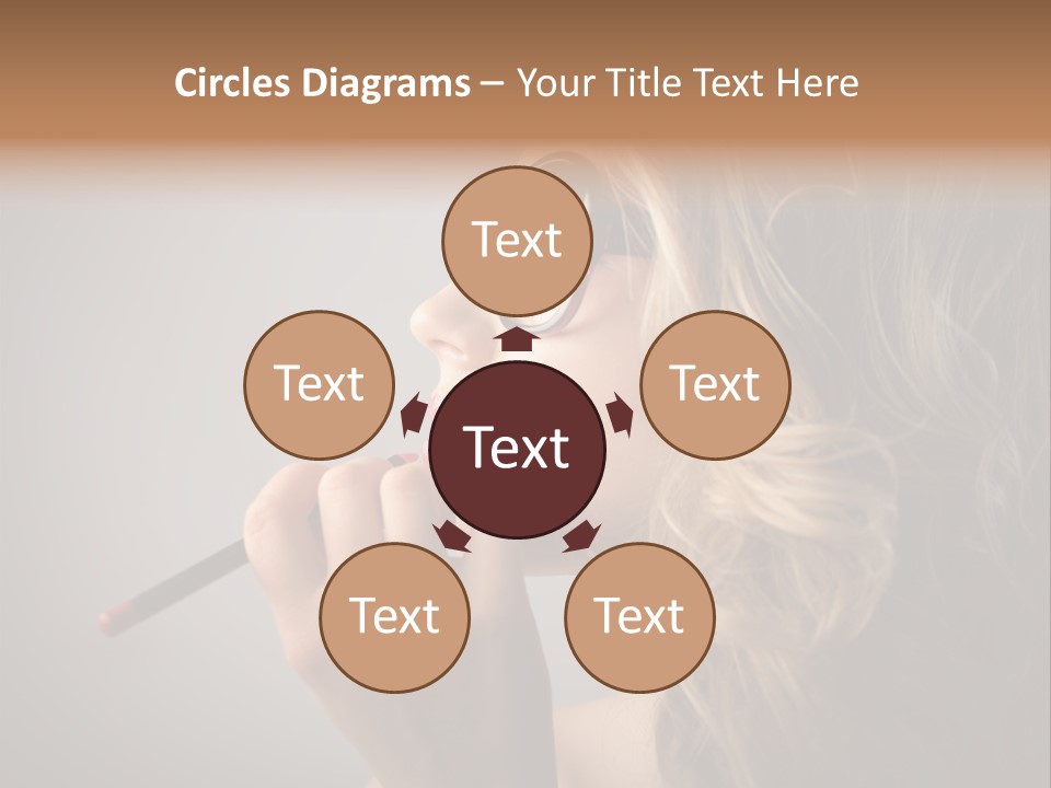 Female Pencil Glasses PowerPoint Template