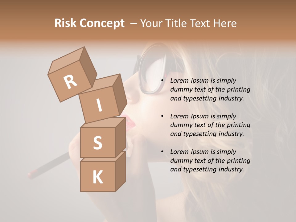 Female Pencil Glasses PowerPoint Template