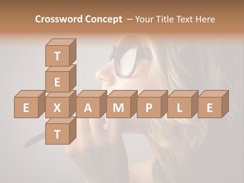 Female Pencil Glasses PowerPoint Template