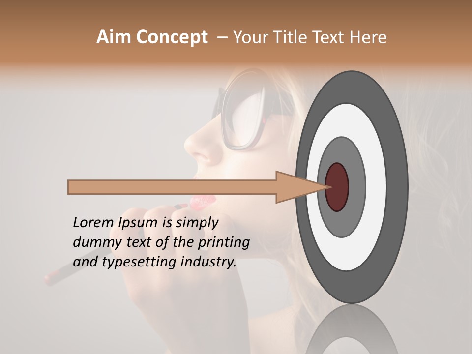 Female Pencil Glasses PowerPoint Template