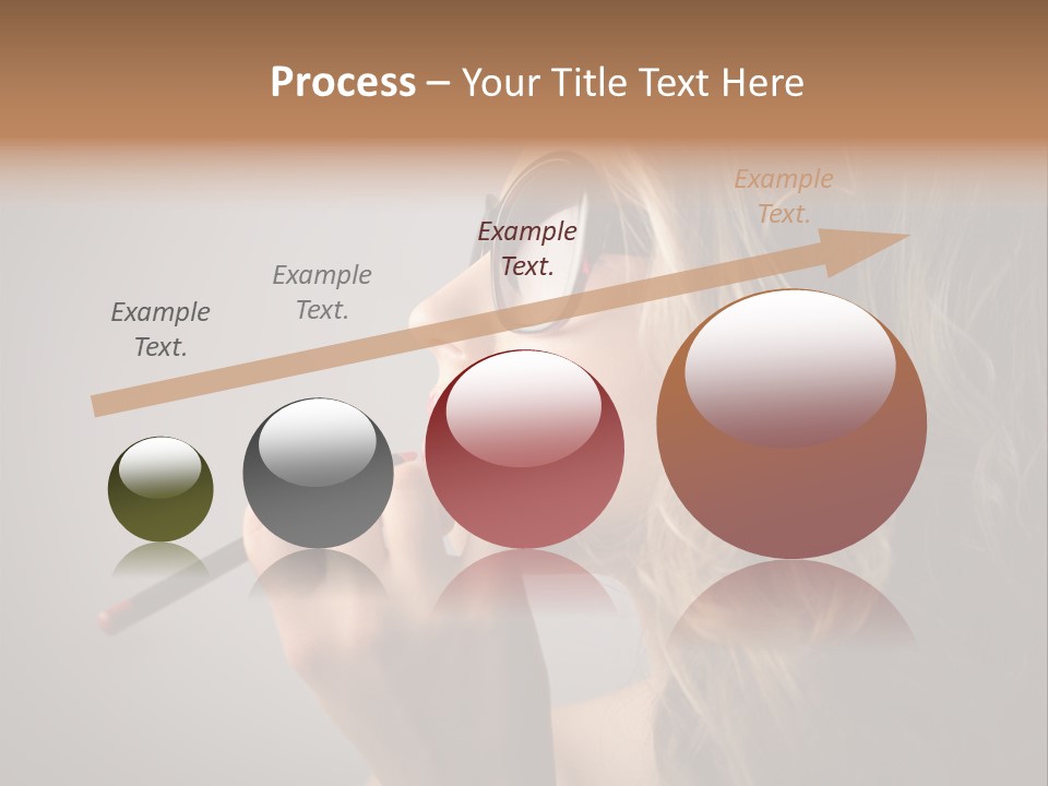 Female Pencil Glasses PowerPoint Template