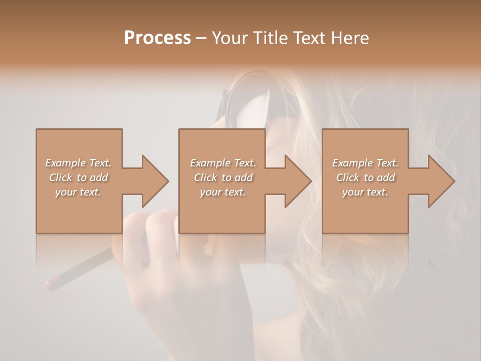 Female Pencil Glasses PowerPoint Template