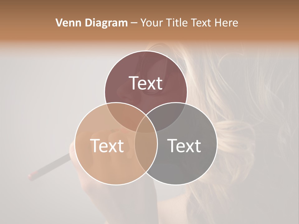 Female Pencil Glasses PowerPoint Template