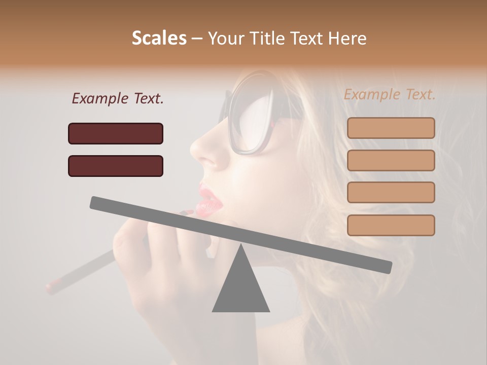 Female Pencil Glasses PowerPoint Template
