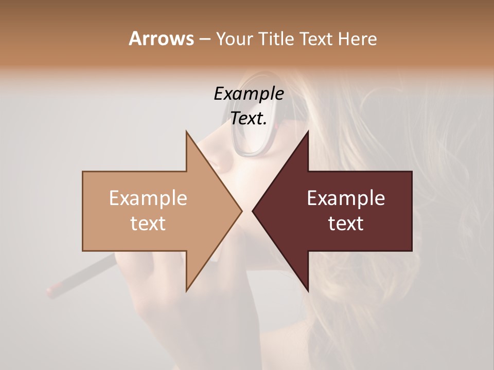 Female Pencil Glasses PowerPoint Template