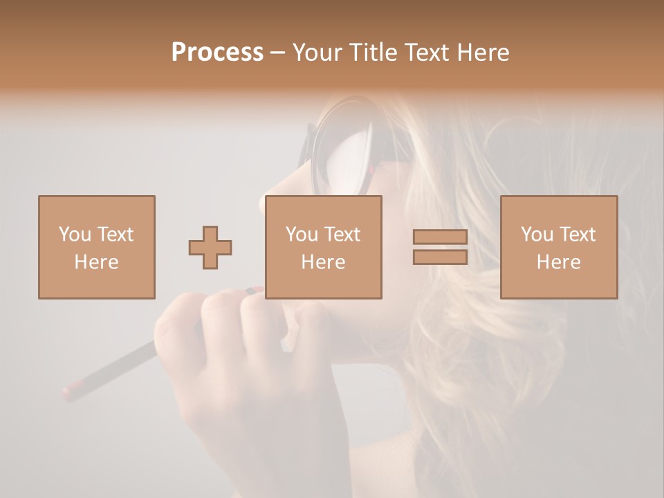 Female Pencil Glasses PowerPoint Template
