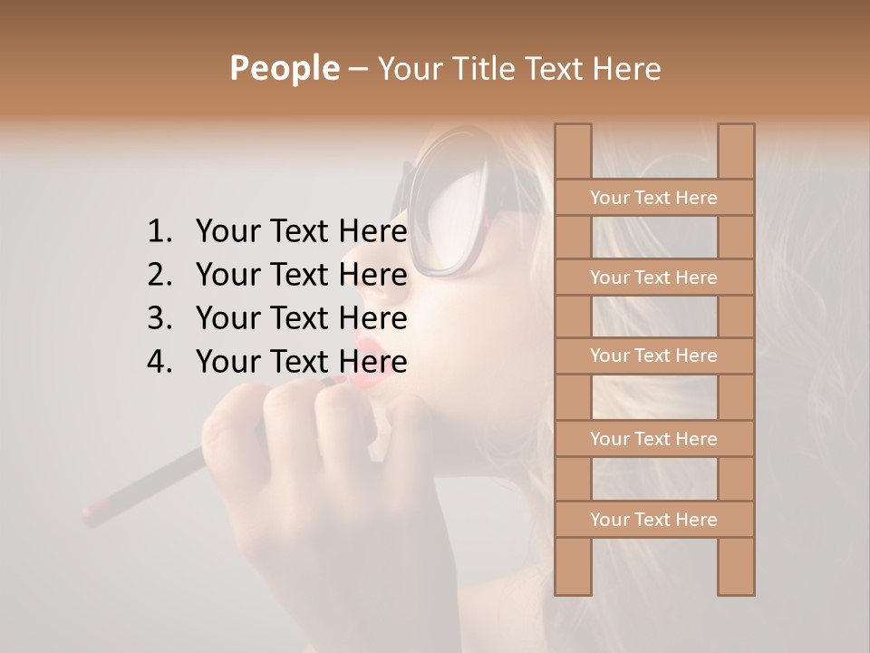 Female Pencil Glasses PowerPoint Template